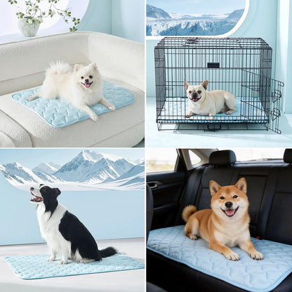 MIXJOY Instant Cooling Mat for Dogs - Ultra-Effective, Snag Resistant & Machine Washable - Perfect for Indoor, Outdoor & Travel Use - Cool Blue #SummerEssentials