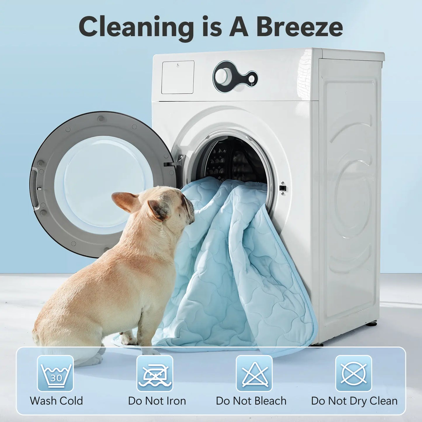 MIXJOY Instant Cooling Mat for Dogs - Ultra-Effective, Snag Resistant & Machine Washable - Perfect for Indoor, Outdoor & Travel Use - Cool Blue #SummerEssentials