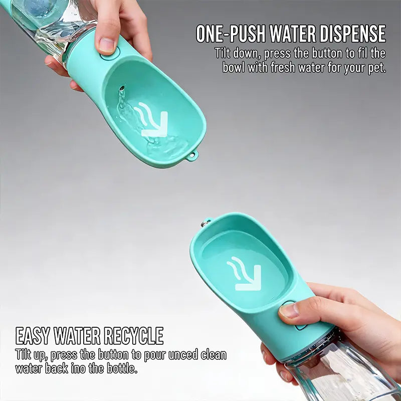 Ultimate 3-in-1 Leak-Proof Pet Water Bottle - 20 Oz Travel Container with Built-In Poop Bag Dispenser for Dogs - Ideal for Hiking & Outdoor Adventures!
