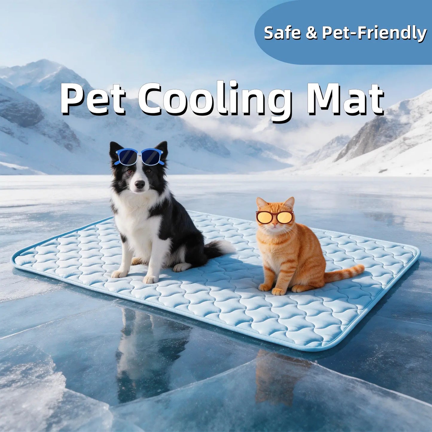 MIXJOY Instant Cooling Mat for Dogs - Ultra-Effective, Snag Resistant & Machine Washable - Perfect for Indoor, Outdoor & Travel Use - Cool Blue #SummerEssentials