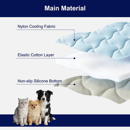 MIXJOY Instant Cooling Mat for Dogs - Ultra-Effective, Snag Resistant & Machine Washable - Perfect for Indoor, Outdoor & Travel Use - Cool Blue #SummerEssentials